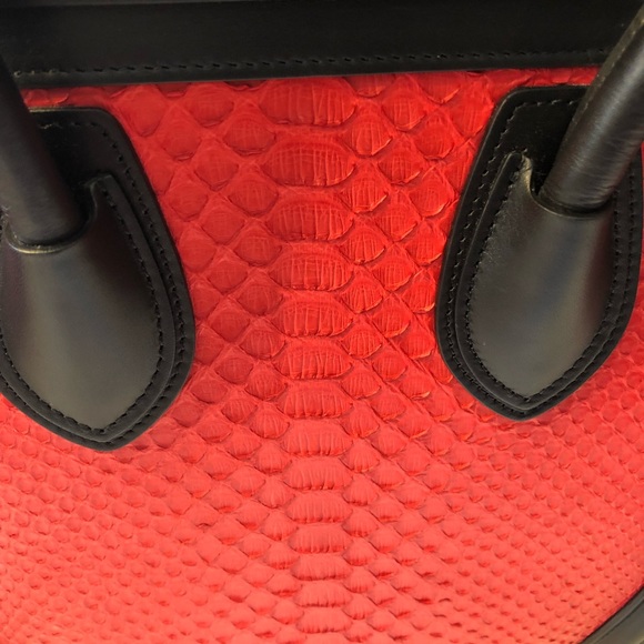 CELINE PYTHON RED MINI LUGGAGE W/ TAGS WORN ONCE - Picture 4 of 8